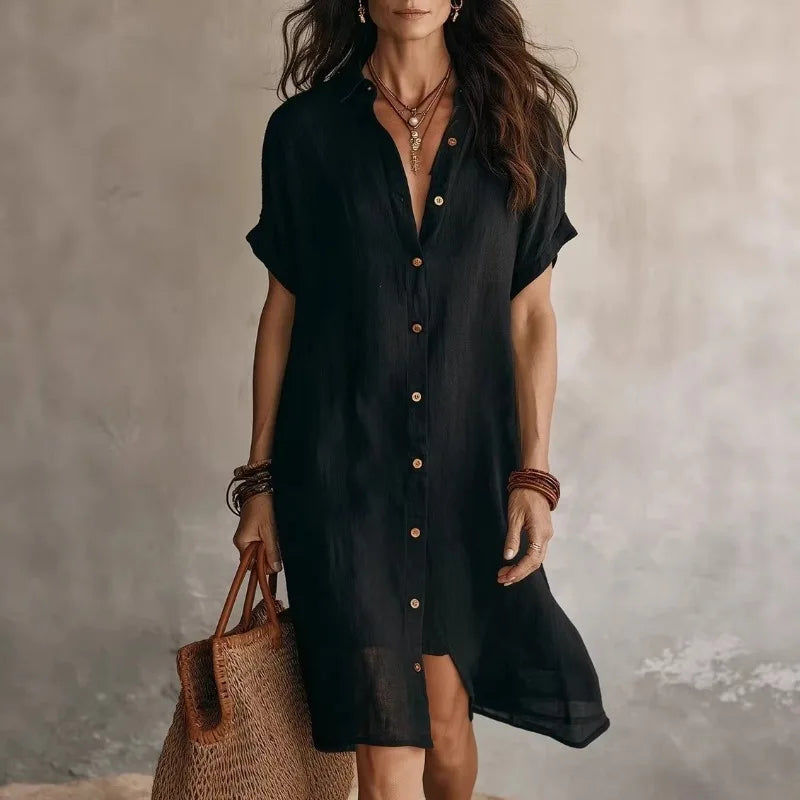 Pilar | Vestido Midi Mujer Camisero Botones