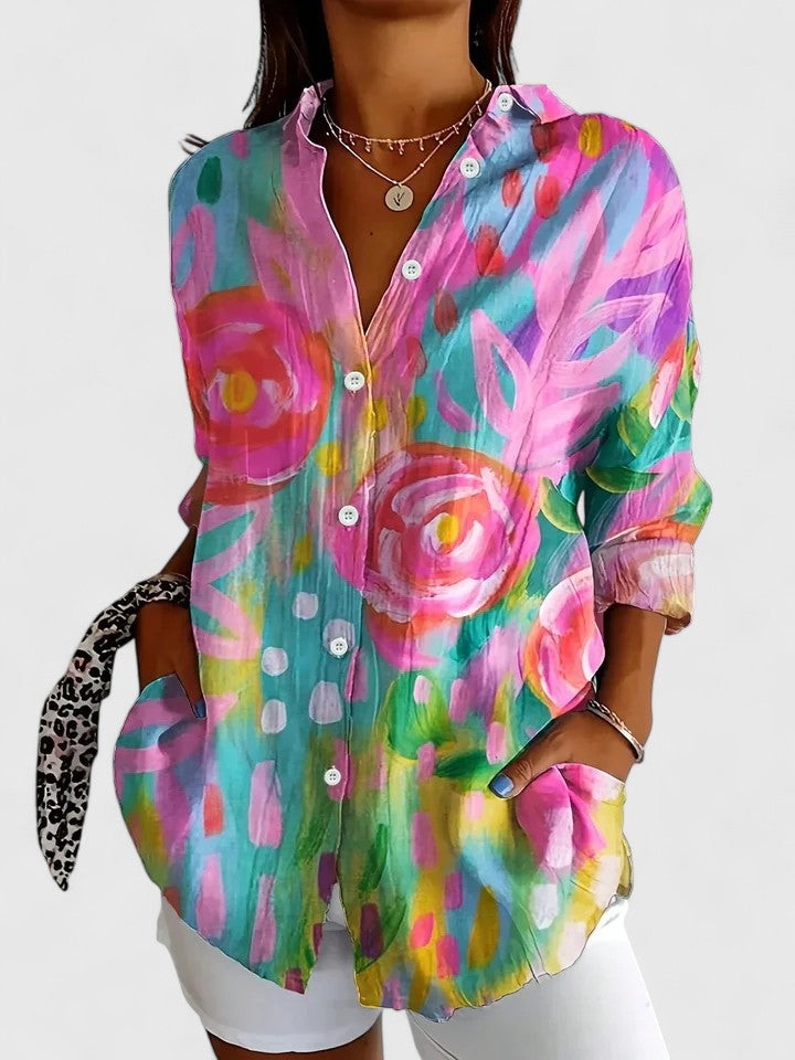 Rosa | Blusa Mujer Estampado Manga Larga
