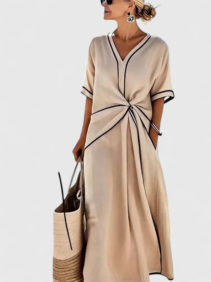 Rosa | Vestido Midi Mujer Nudo Frontal