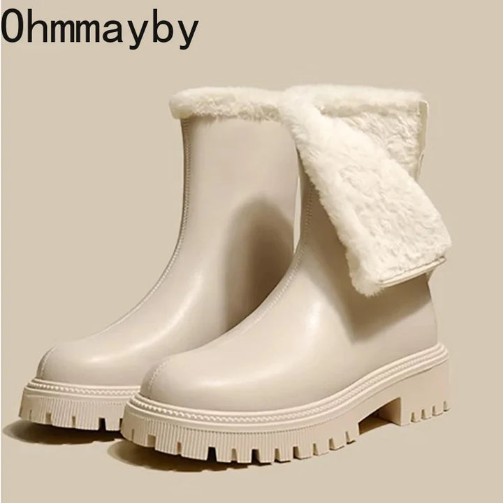 Cristina | Botines de Invierno con Pelo Chunky