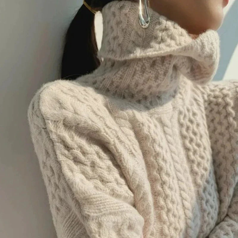 Inés | Jersey de Cuello Alto Punto Grueso Oversize