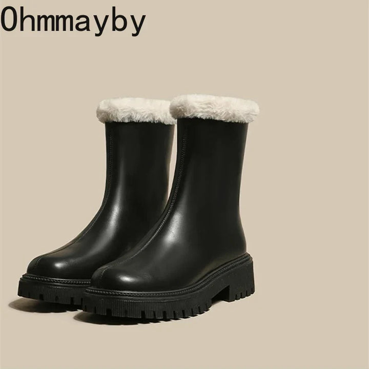 Cristina | Botines de Invierno con Pelo Chunky