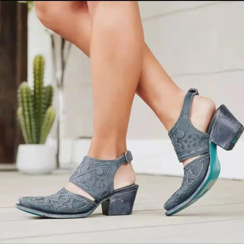 Teresa | Zapatos de Tacón Bloque Puntera Afilada