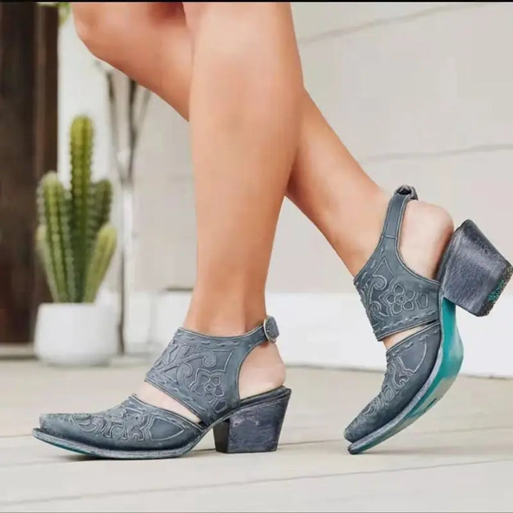Teresa | Zapatos de Tacón Bloque Puntera Afilada