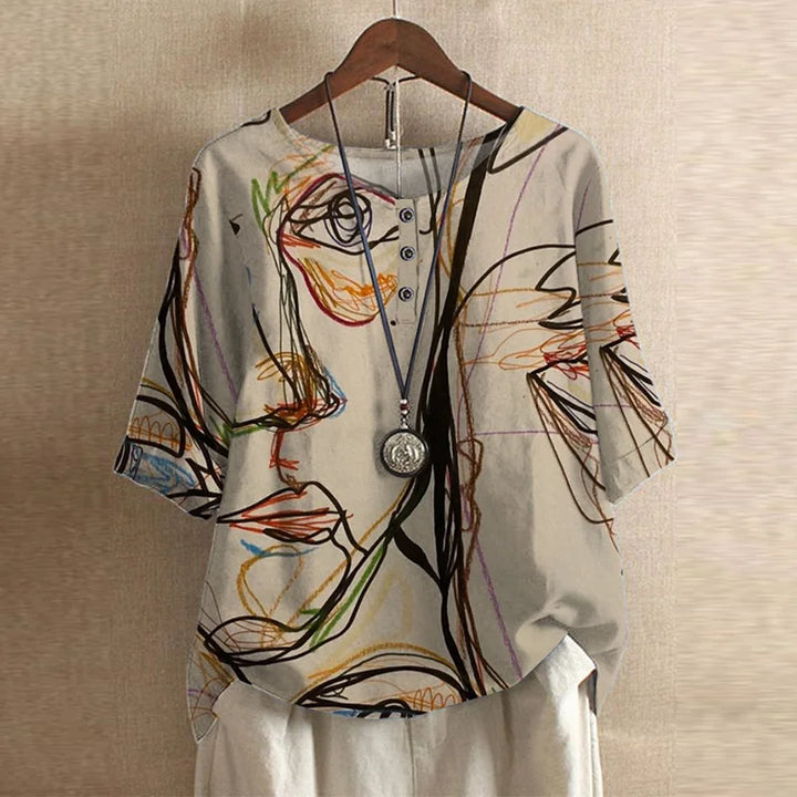 Sara | Blusa Floral Manga Corta Relaxed