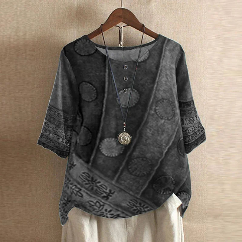 Sara | Blusa Floral Manga Corta Relaxed