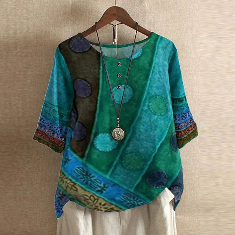 Sara | Blusa Floral Manga Corta Relaxed