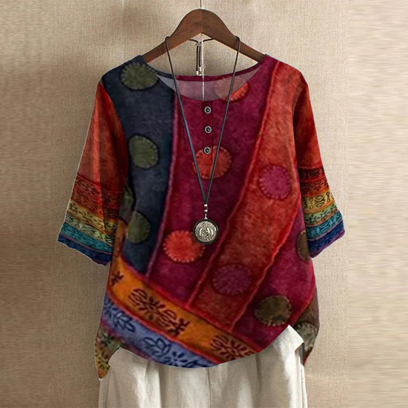 Sara | Blusa Floral Manga Corta Relaxed