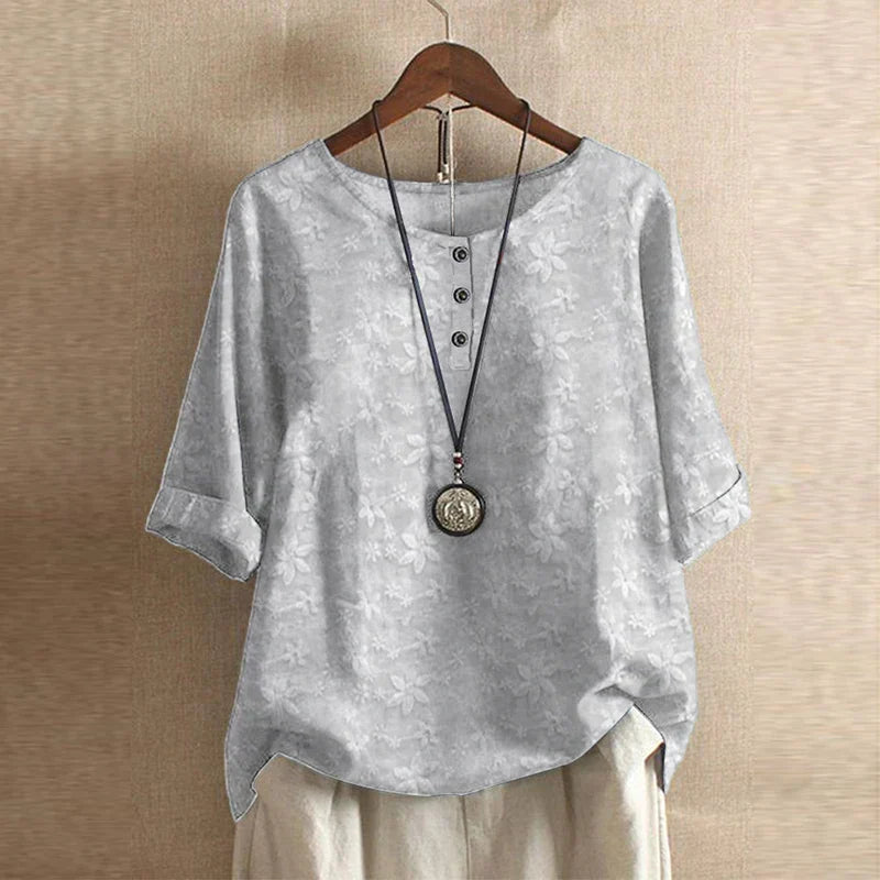 Sara | Blusa Floral Manga Corta Relaxed