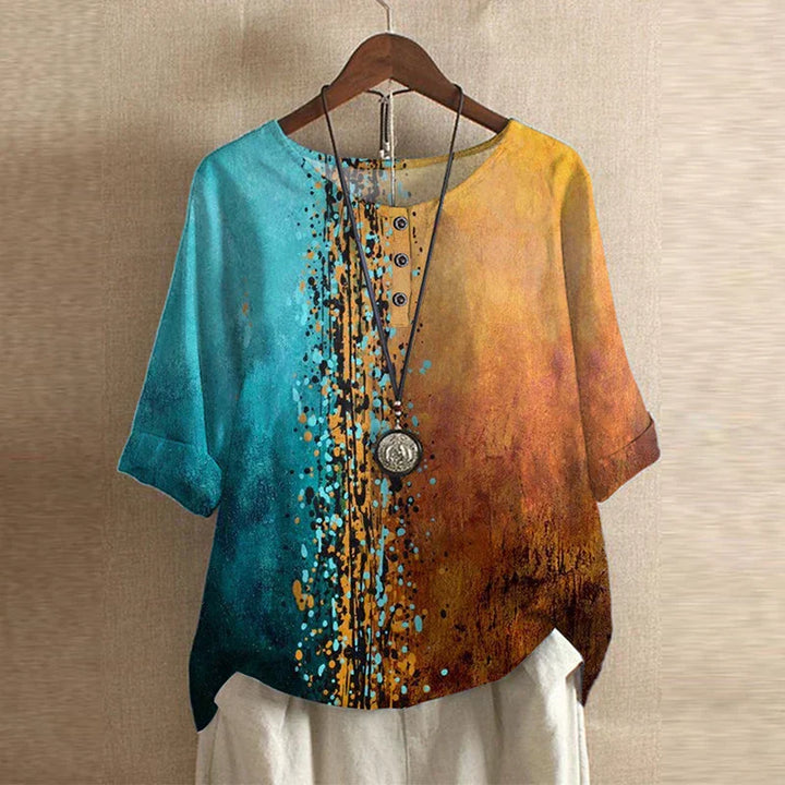Sara | Blusa Floral Manga Corta Relaxed