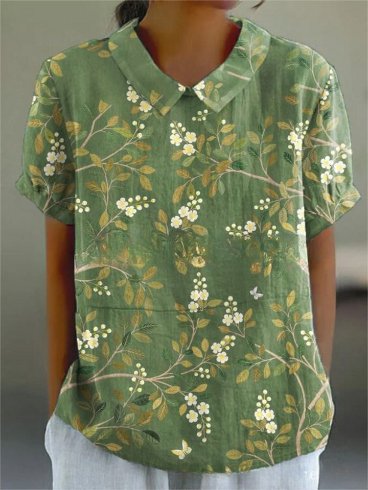 Sara | Blusa Manga Corta Cuello Bordado