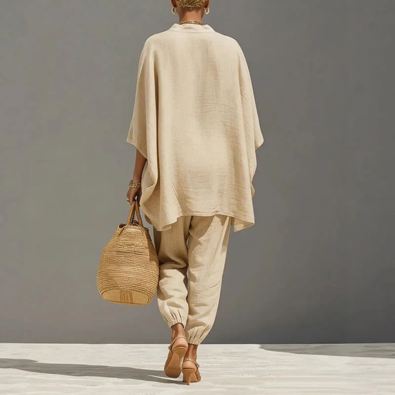 Sara | Conjunto Blusa y Pantalones Mujer Lino