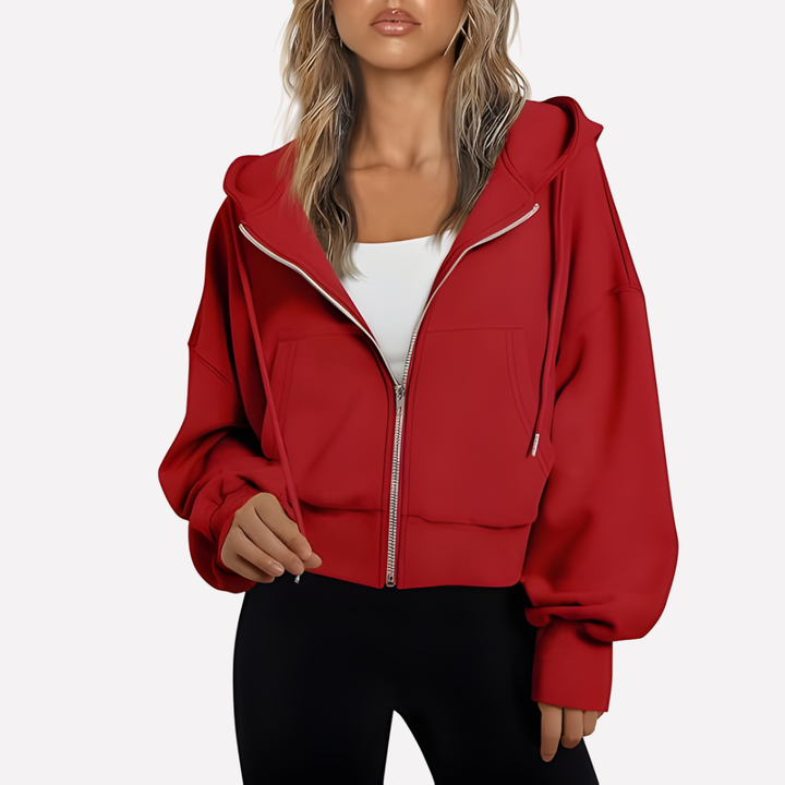 Sara | Sudadera con Capucha Mujer Cremallera Bolsillos