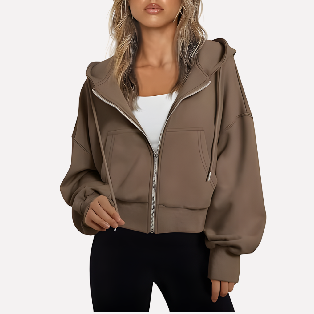 Sara | Sudadera con Capucha Mujer Cremallera Bolsillos