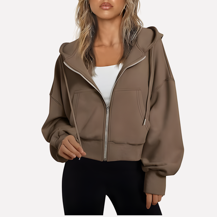 Sara | Sudadera con Capucha Mujer Cremallera Bolsillos