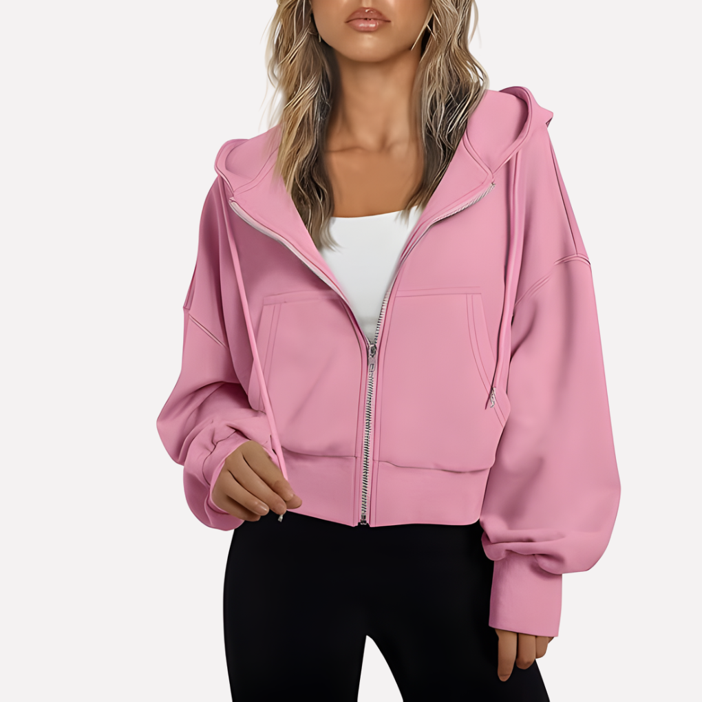 Sara | Sudadera con Capucha Mujer Cremallera Bolsillos