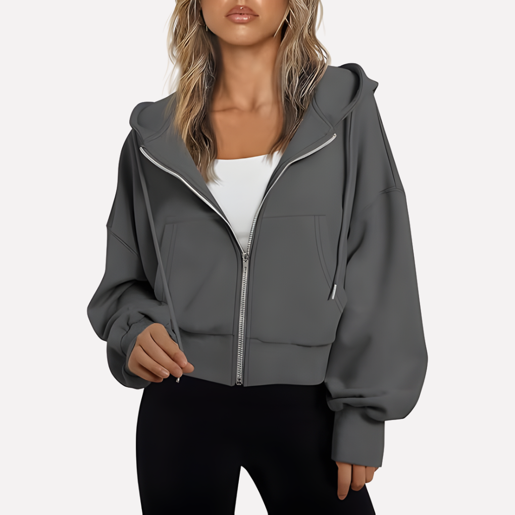 Sara | Sudadera con Capucha Mujer Cremallera Bolsillos