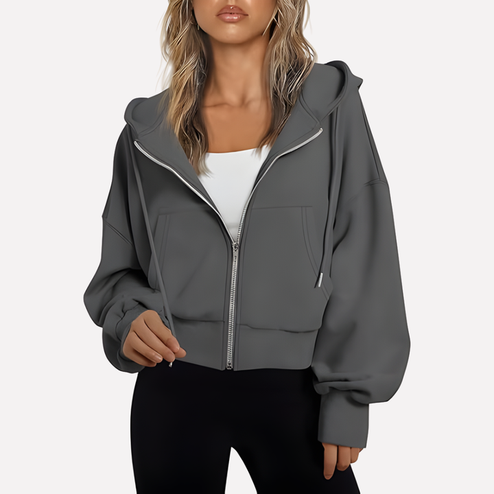 Sara | Sudadera con Capucha Mujer Cremallera Bolsillos