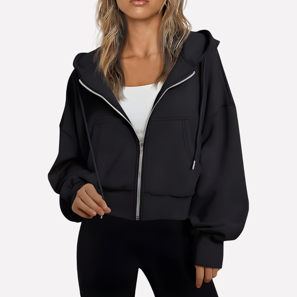 Sara | Sudadera con Capucha Mujer Cremallera Bolsillos