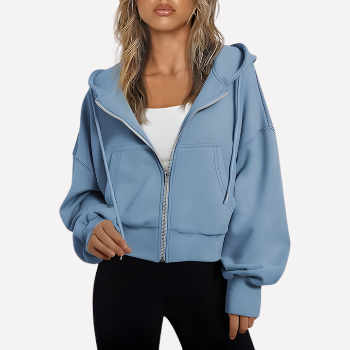 Sara | Sudadera con Capucha Mujer Cremallera Bolsillos