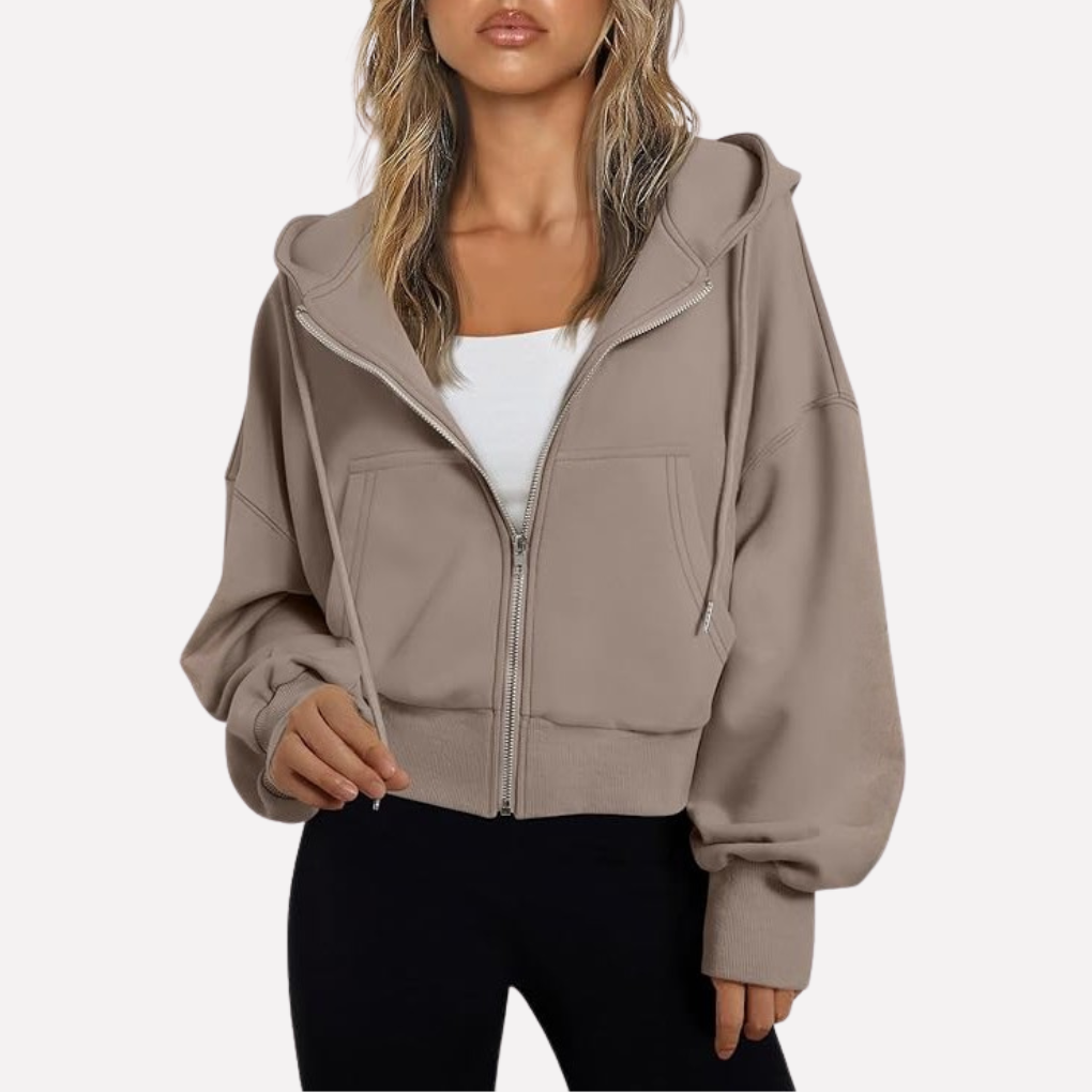 Sara | Sudadera con Capucha Mujer Cremallera Bolsillos
