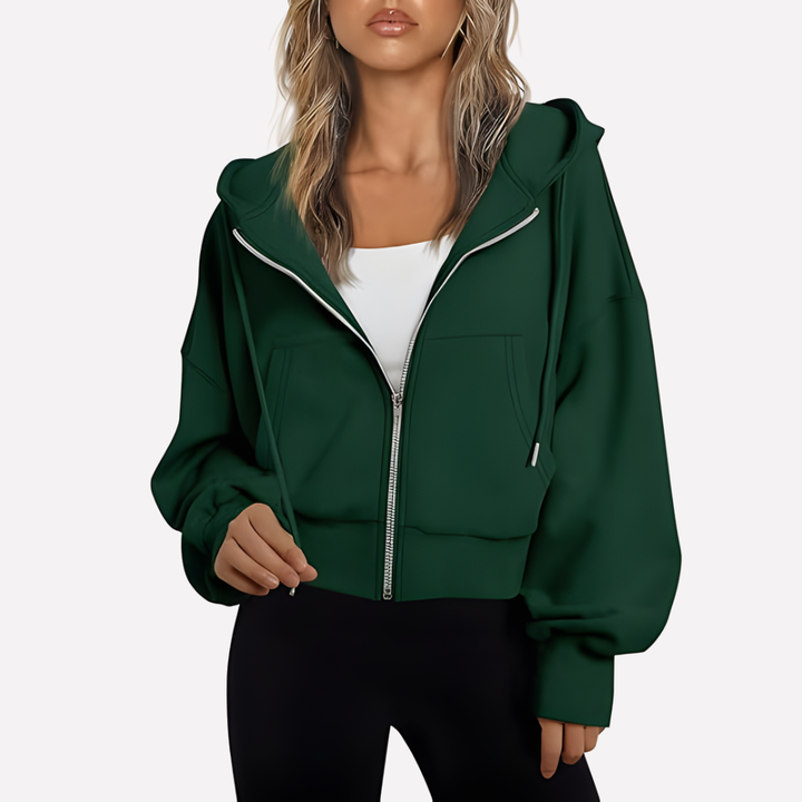 Sara | Sudadera con Capucha Mujer Cremallera Bolsillos
