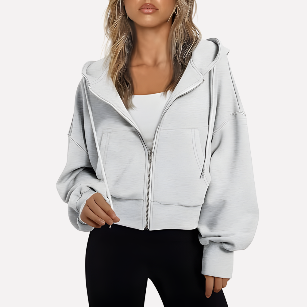 Sara | Sudadera con Capucha Mujer Cremallera Bolsillos