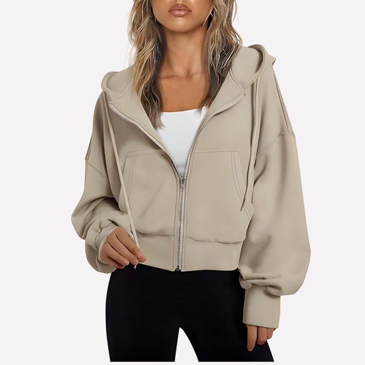 Sara | Sudadera con Capucha Mujer Cremallera Bolsillos