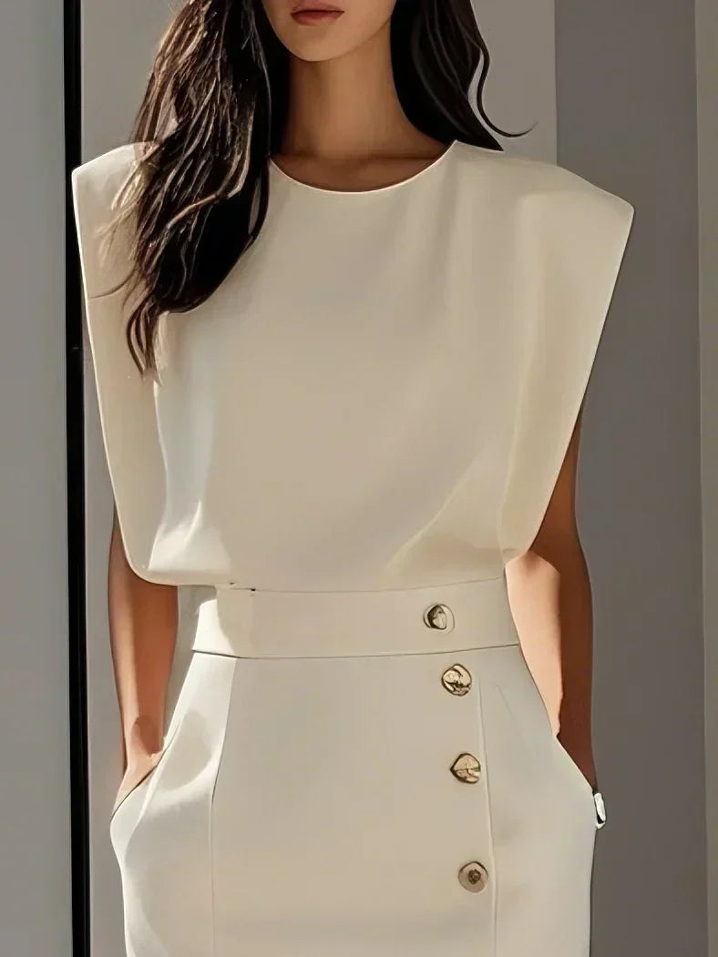 Sara | Vestido Midi Mujer Botones Falda Abertura