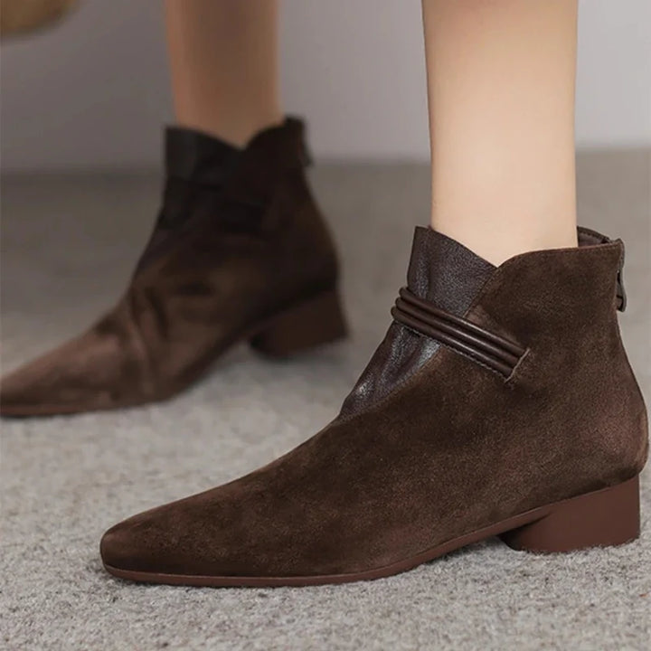Inés | Botines de Tacón Mujer Piel Ante