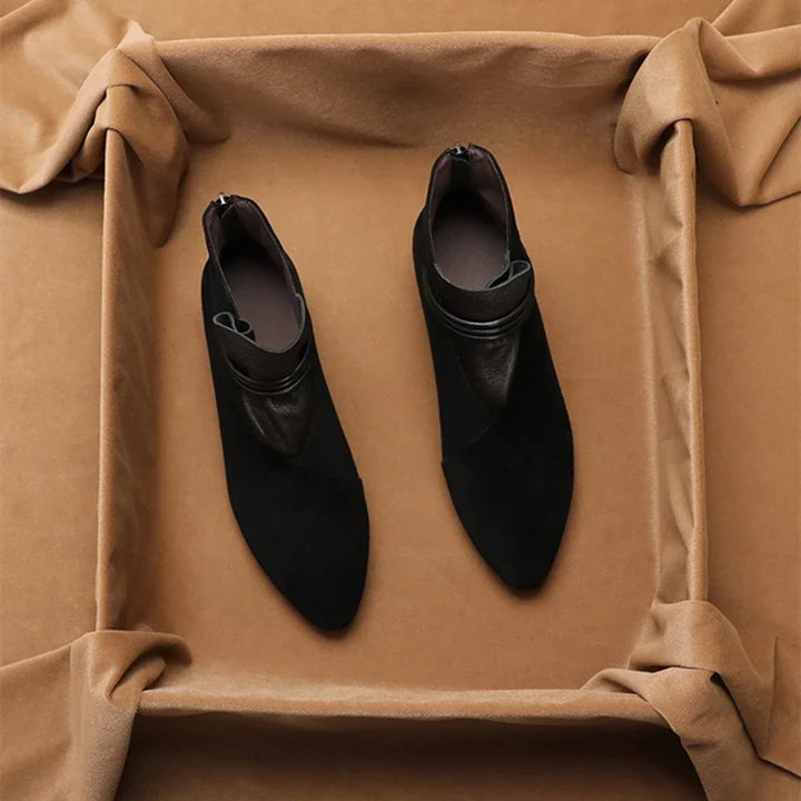 Inés | Botines de Tacón Mujer Piel Ante