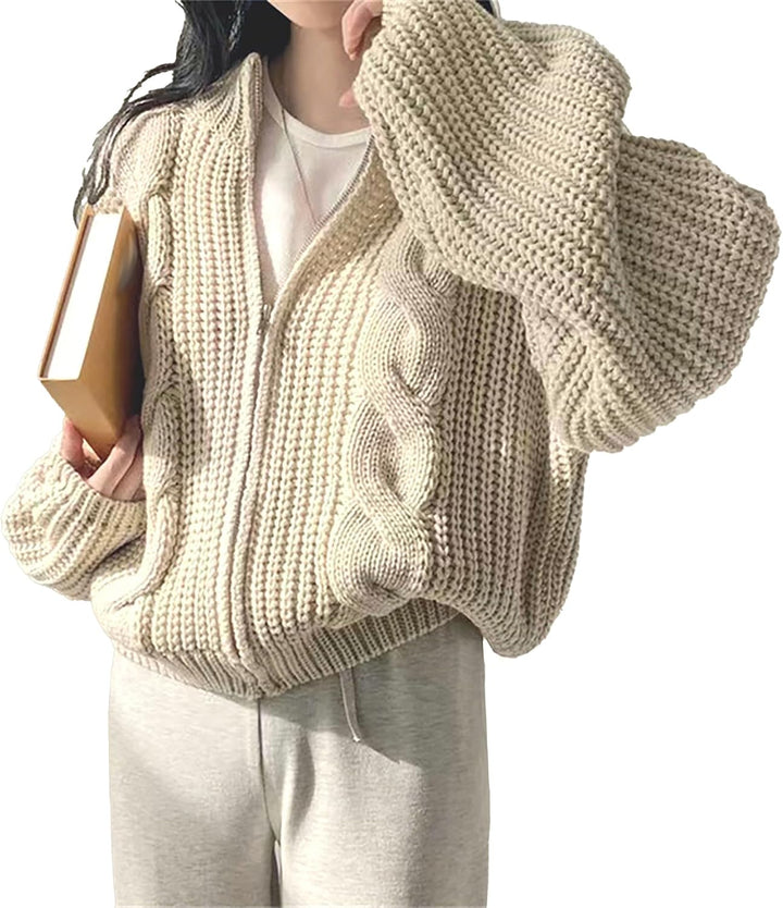 Sofía | Cárdigan de Punto Oversize con Cremallera