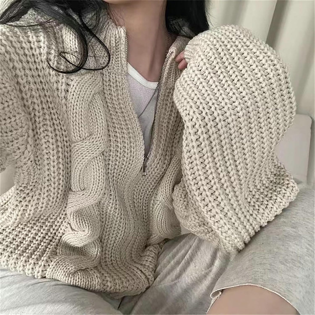 Sofía | Cárdigan de Punto Oversize con Cremallera