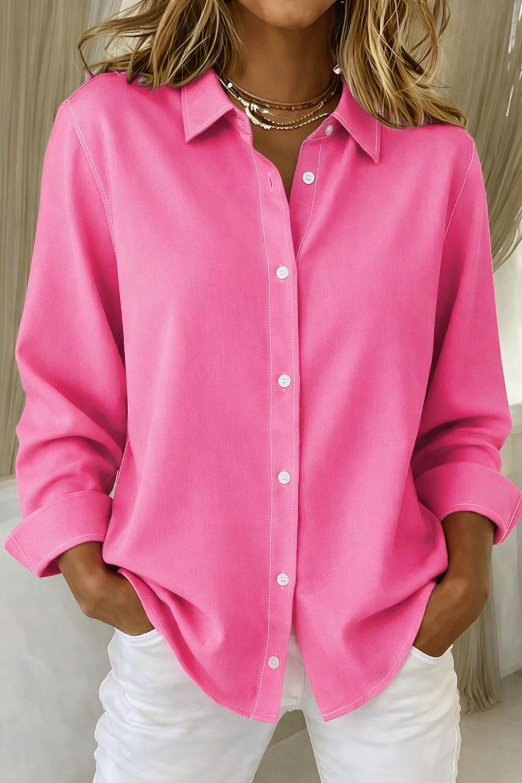 Teresa | Blusa Mujer Manga Larga con Botones