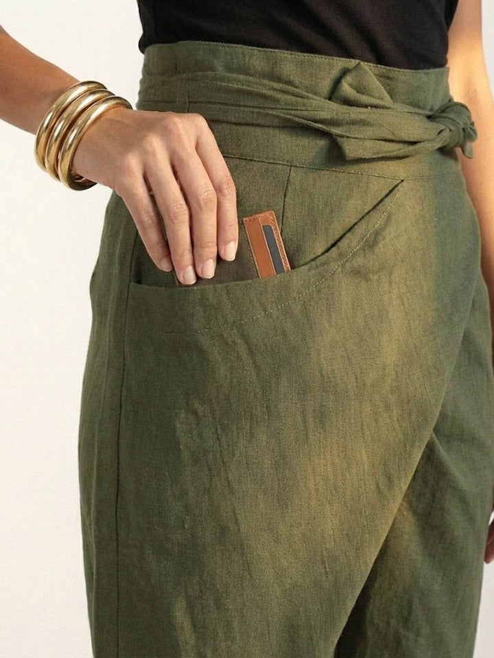 Teresa | Pantalón de Tiro Relajado con Cintura Anudada