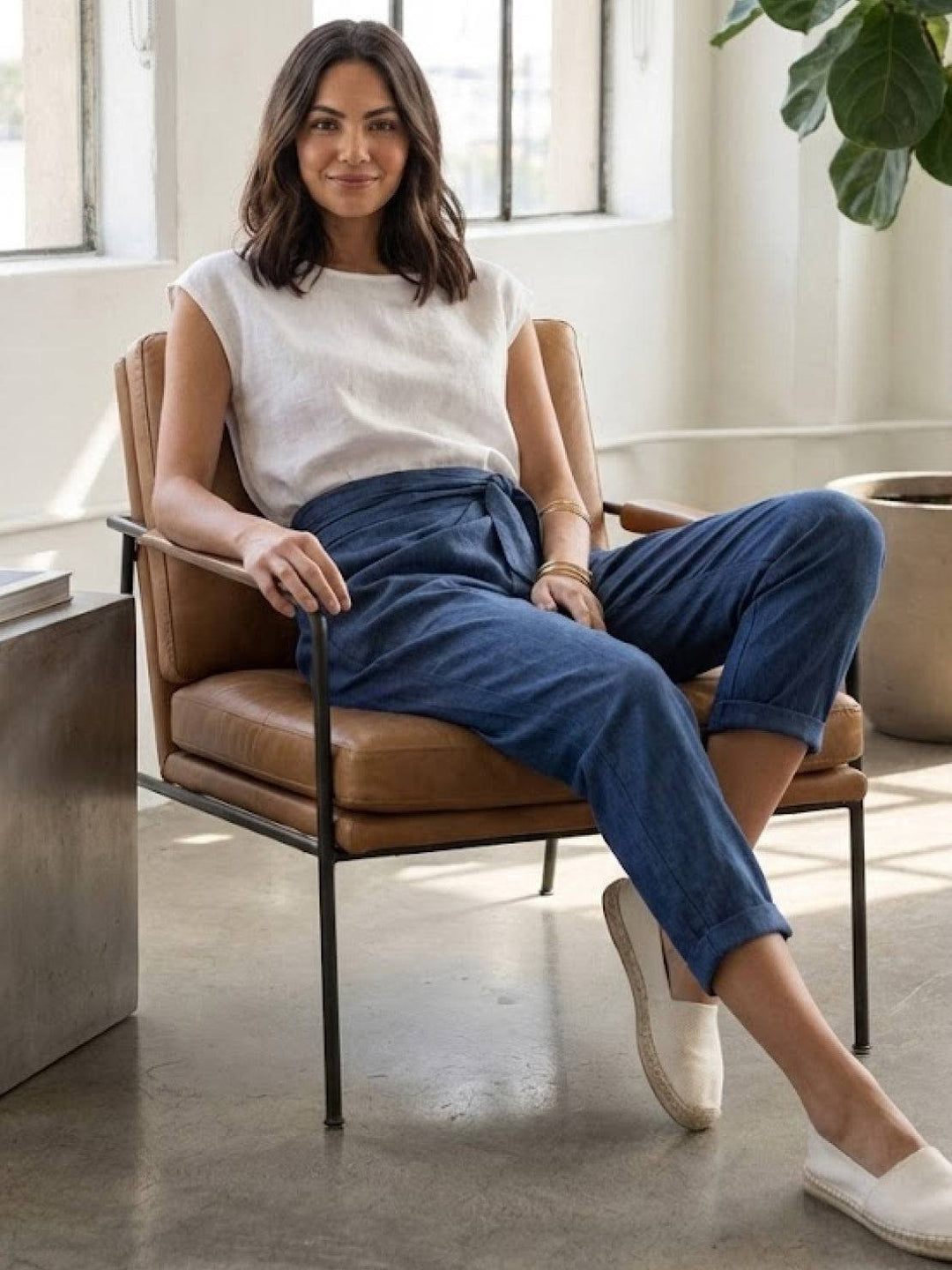 Teresa | Pantalón de Tiro Relajado con Cintura Anudada