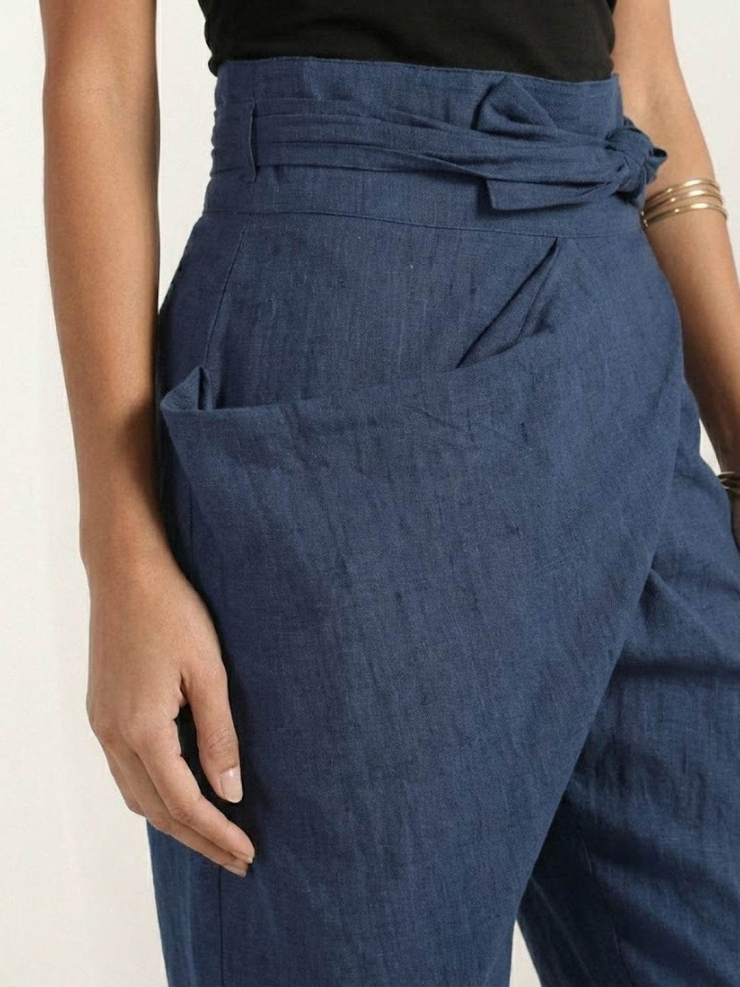 Teresa | Pantalón de Tiro Relajado con Cintura Anudada