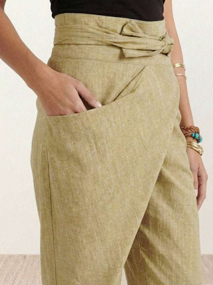 Teresa | Pantalón de Tiro Relajado con Cintura Anudada