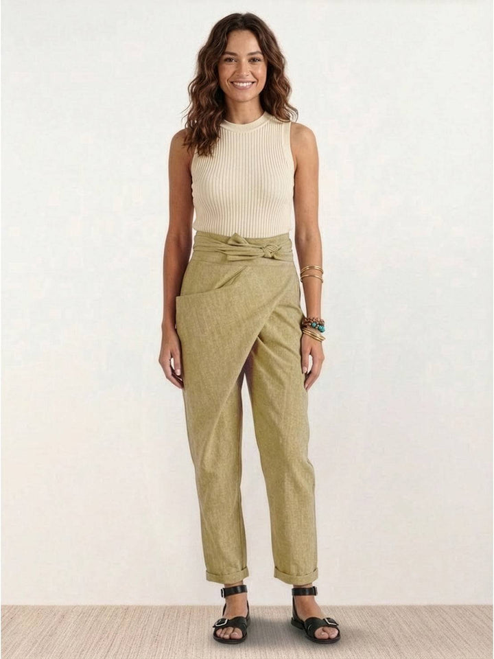 Teresa | Pantalón de Tiro Relajado con Cintura Anudada
