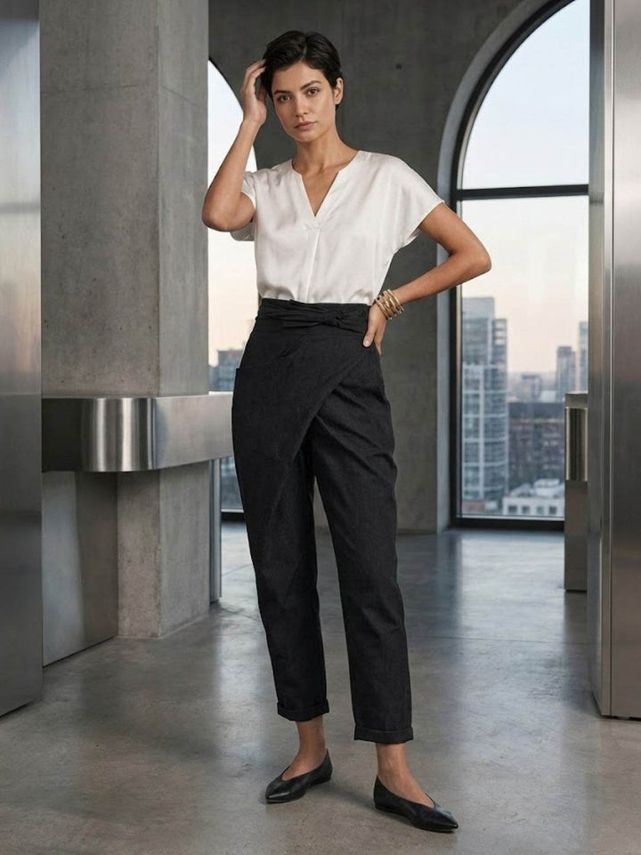 Teresa | Pantalón de Tiro Relajado con Cintura Anudada