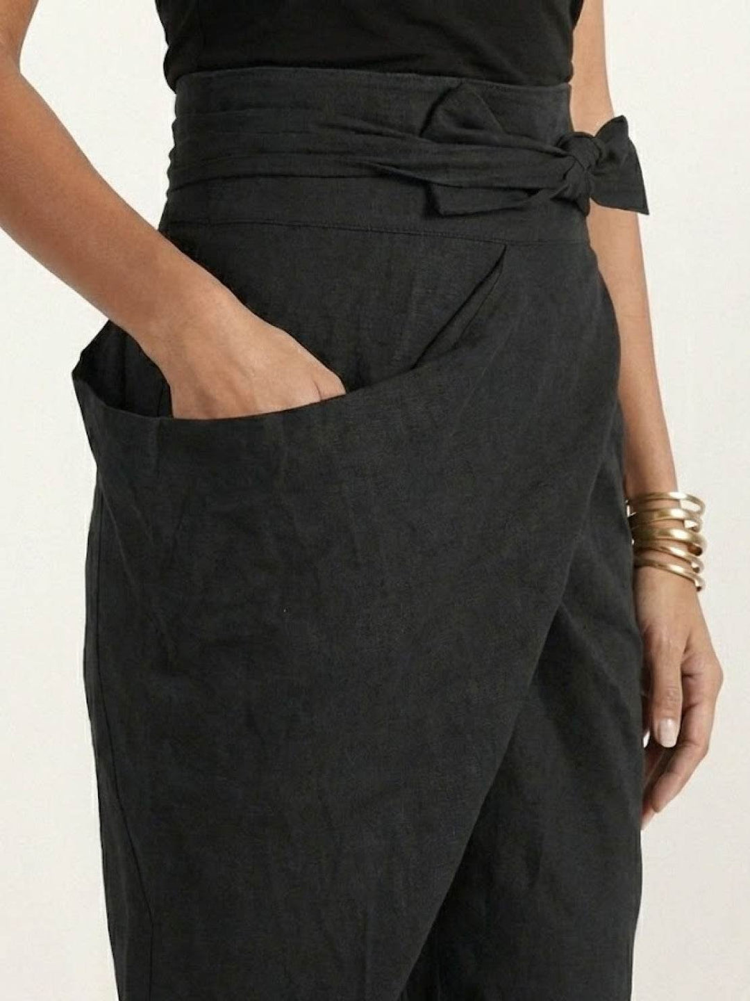 Teresa | Pantalón de Tiro Relajado con Cintura Anudada