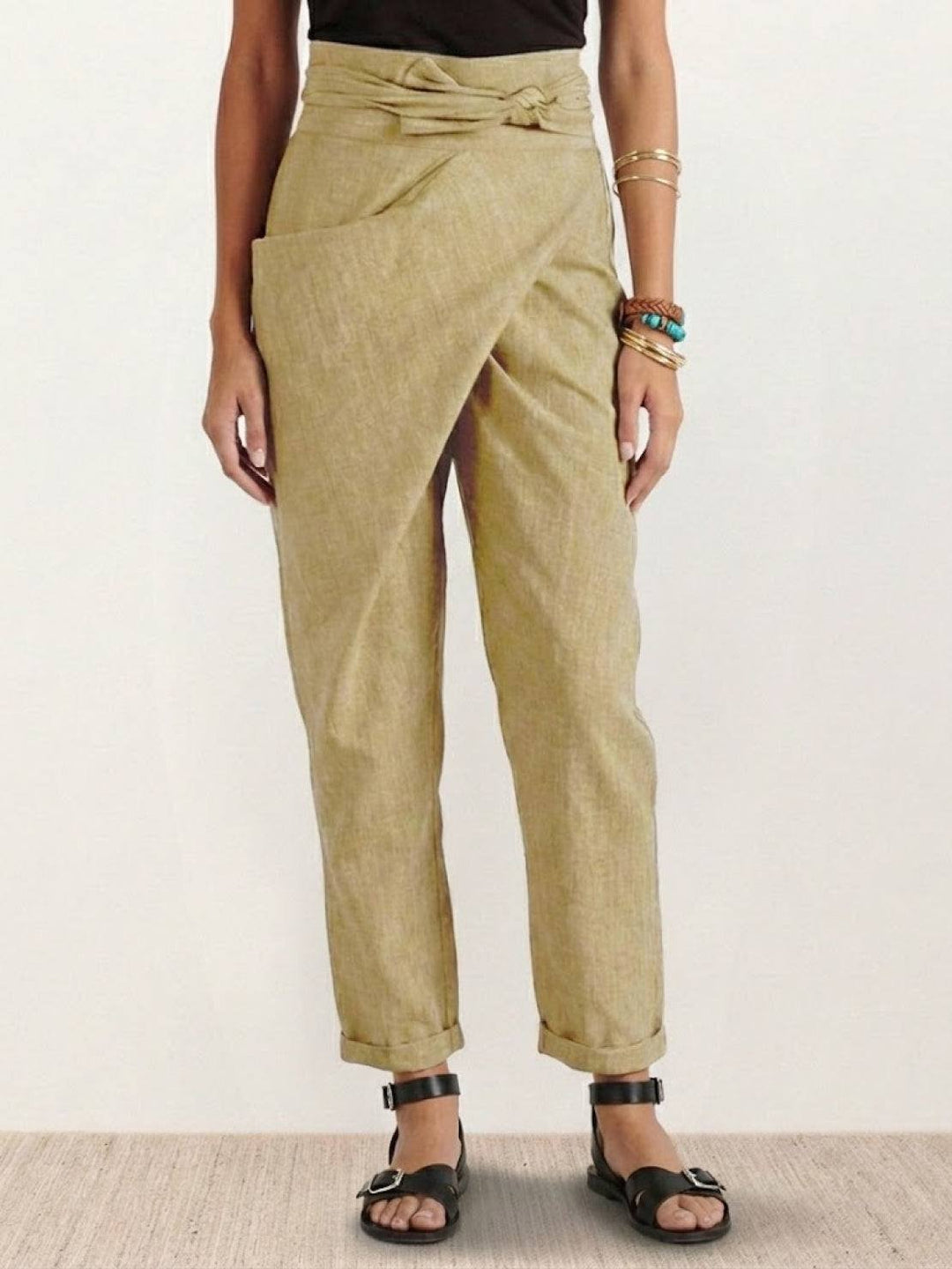 Teresa | Pantalón de Tiro Relajado con Cintura Anudada