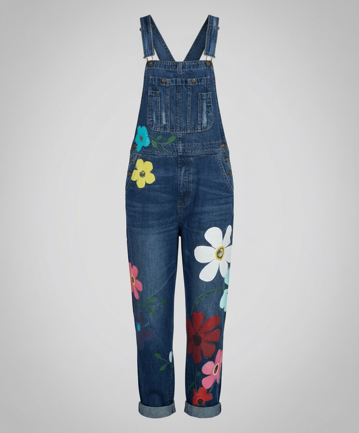 Teresa | Peto Vaquero Estampado Floral Mujer Ajustable
