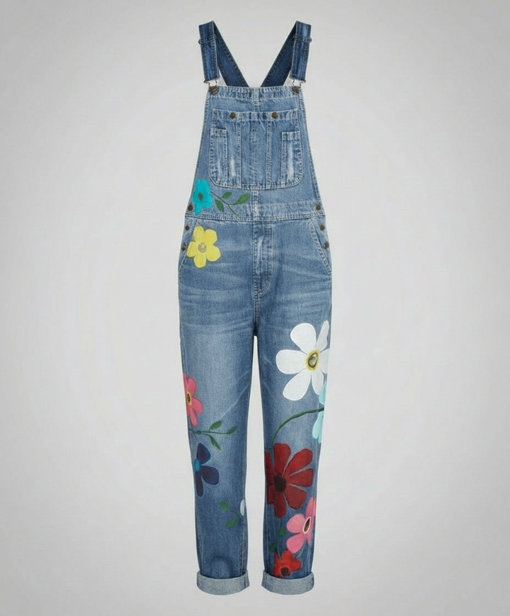 Teresa | Peto Vaquero Estampado Floral Mujer Ajustable