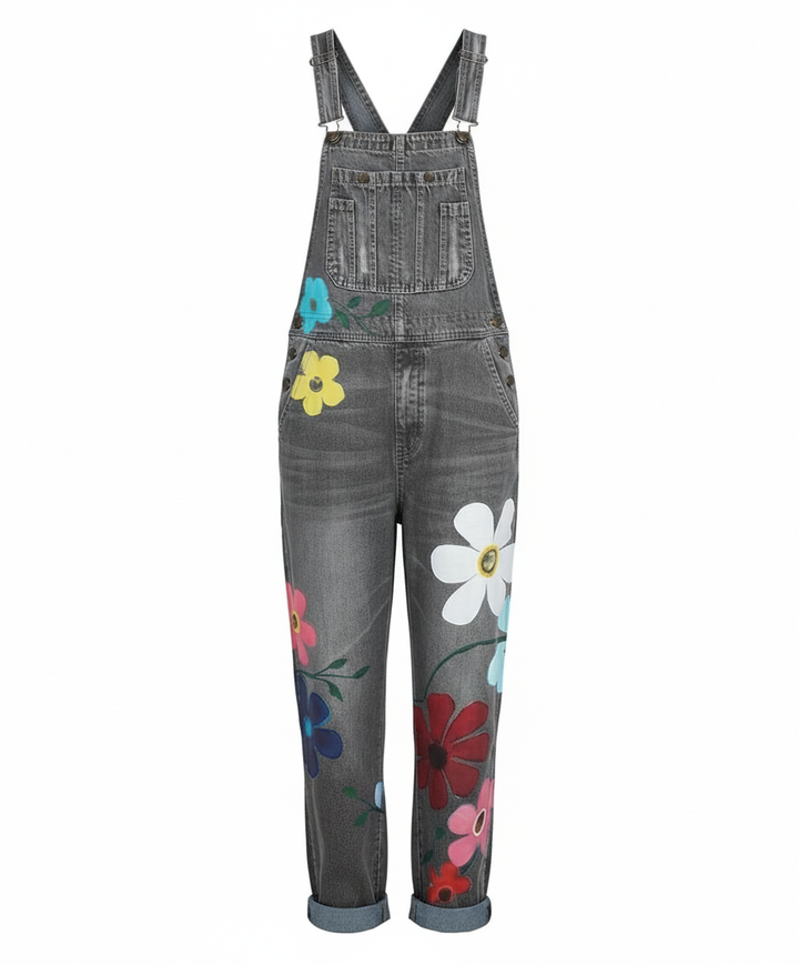 Teresa | Peto Vaquero Estampado Floral Mujer Ajustable