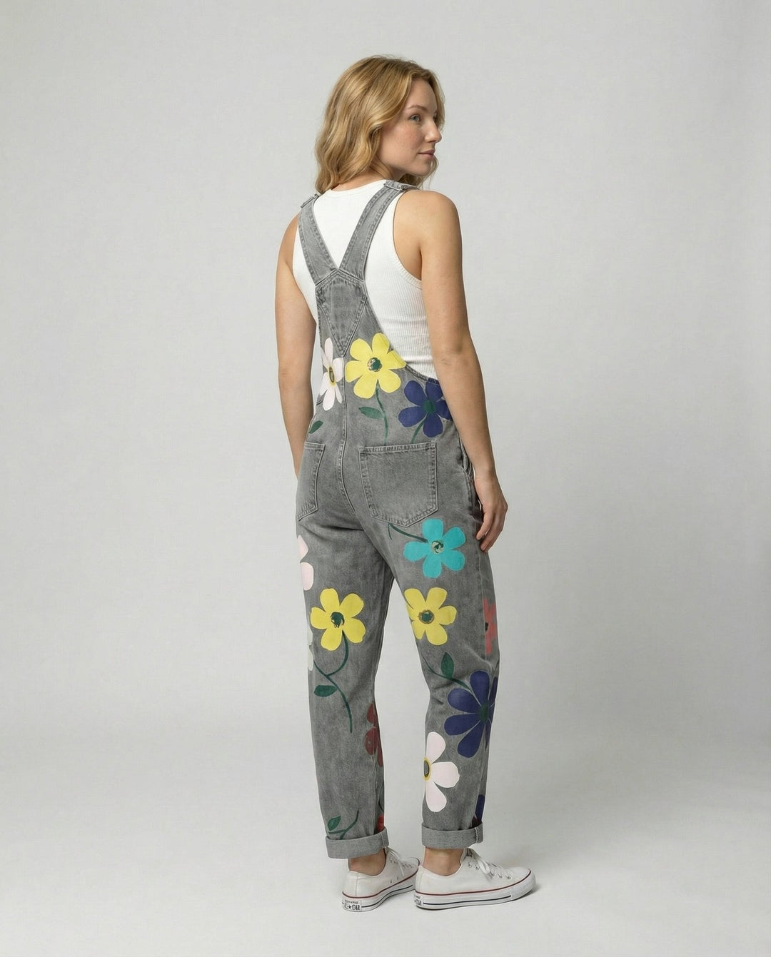 Teresa | Peto Vaquero Estampado Floral Mujer Ajustable