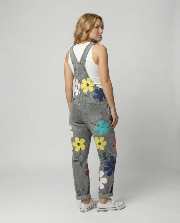 Teresa | Peto Vaquero Estampado Floral Mujer Ajustable