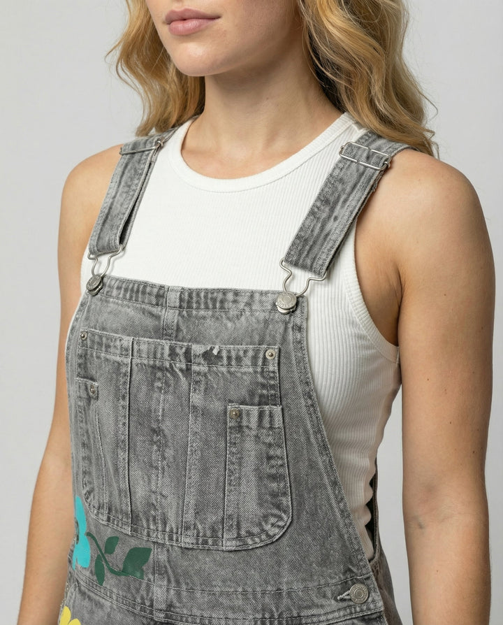 Teresa | Peto Vaquero Estampado Floral Mujer Ajustable