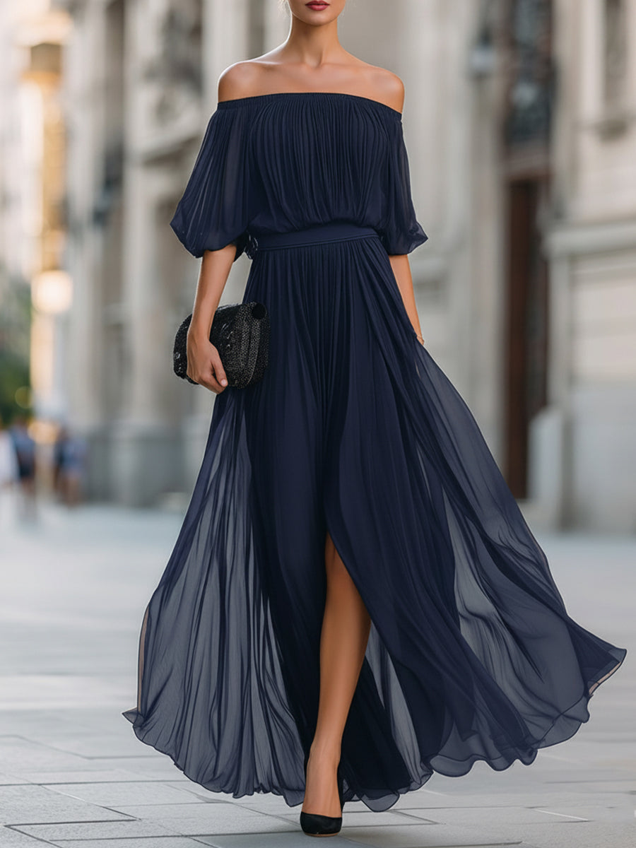 Teresa | Vestido Maxi Invitada Boda Plisado Mujer
