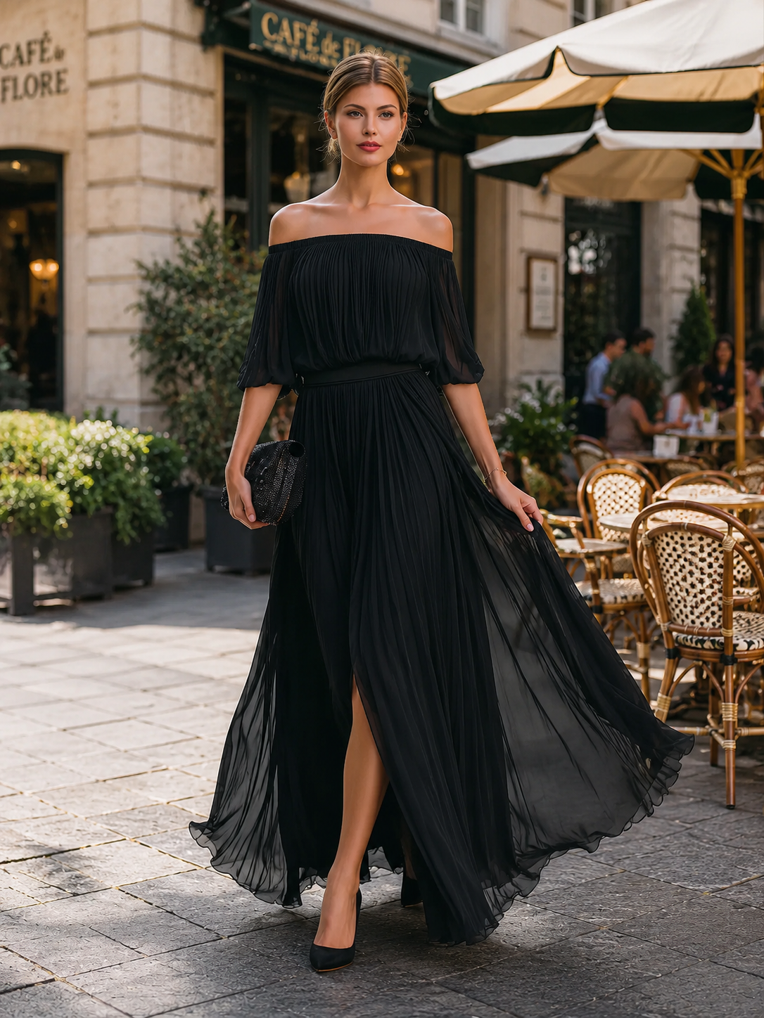 Teresa | Vestido Maxi Invitada Boda Plisado Mujer